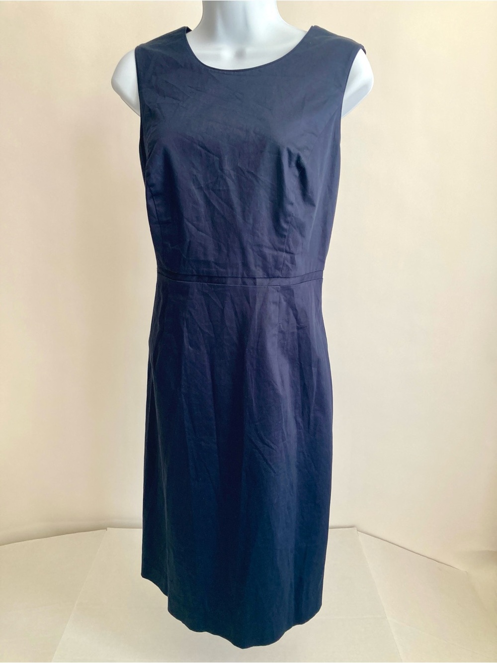 Boden Woman’s Black Sleeveless Scoop-Neck Size 8 R Cotton Midi Dress